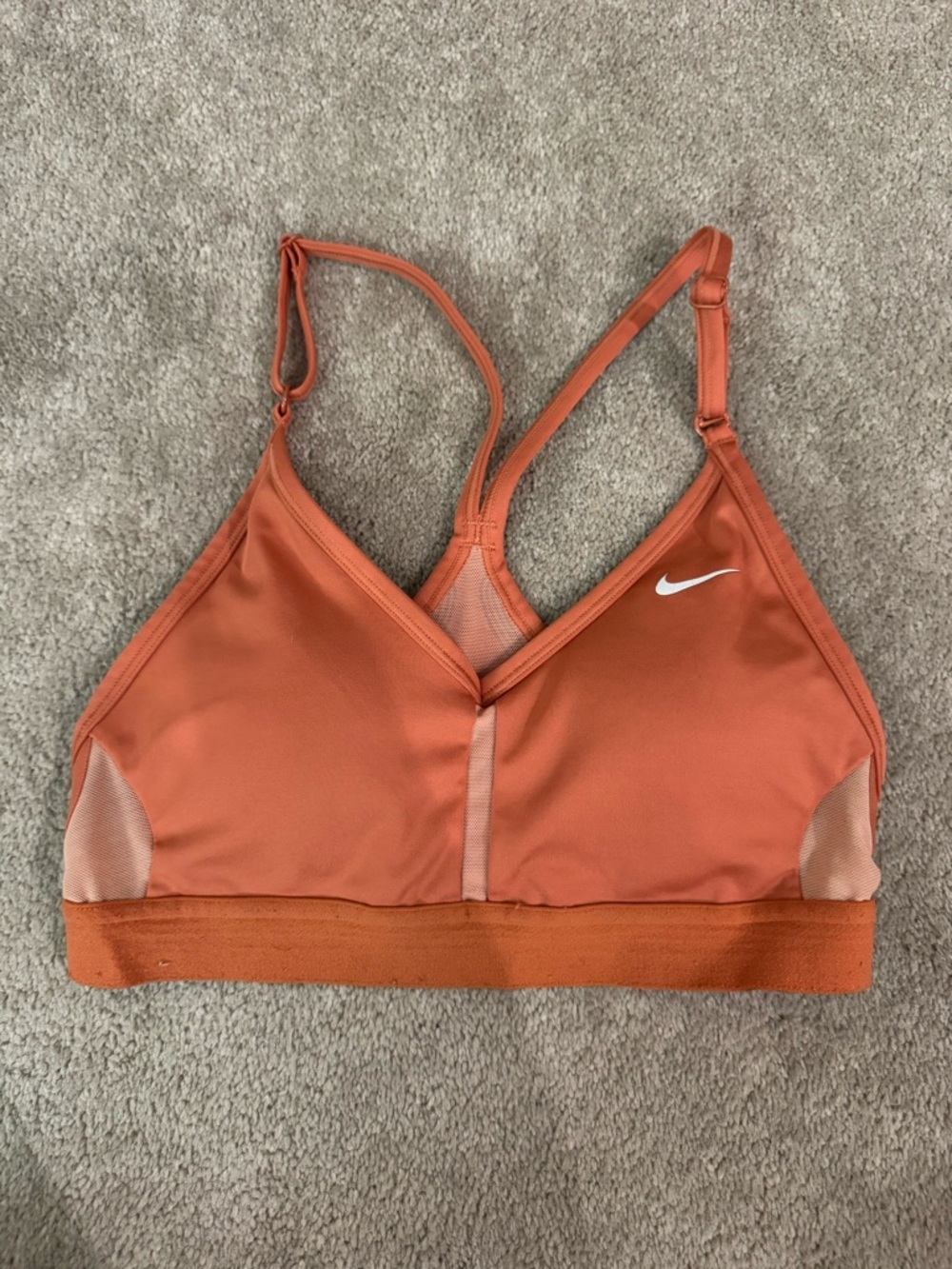 Nike Orange Strappy Light Support Sports Bra